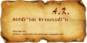 Alföldi Krisztián névjegykártya